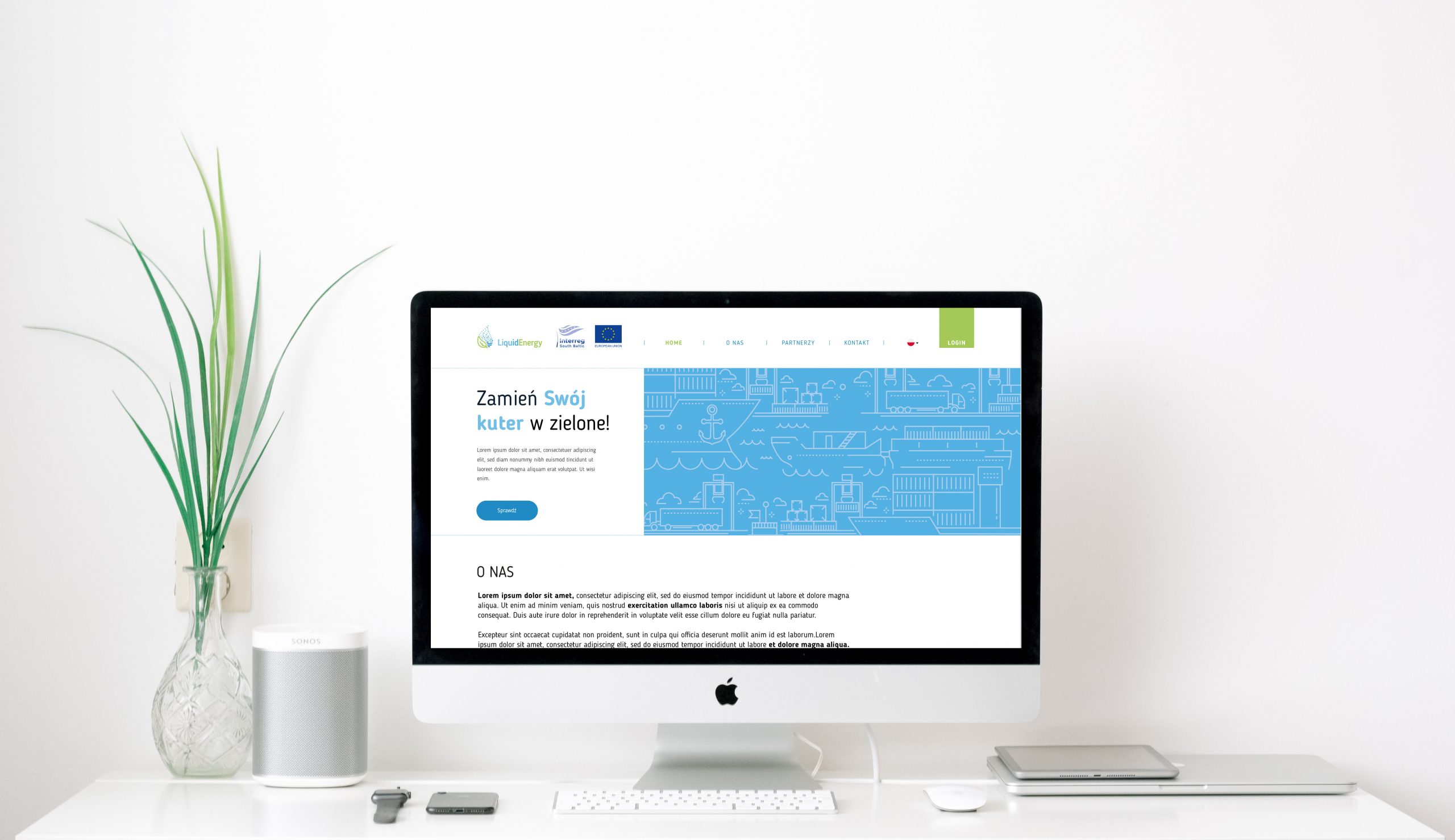 Wizualizacja przykładowej strony WWW dla LiquidEnergy